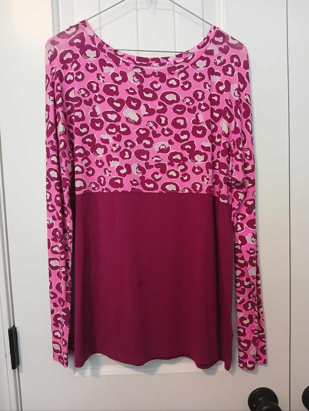 Lilly Pulitzer Pink and Magenta Leopard-Print Long-Sleeve Top